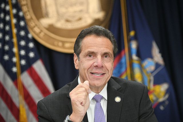 Governor Cuomo holds a press conference the day after he won his primary election against Cynthia Nixon